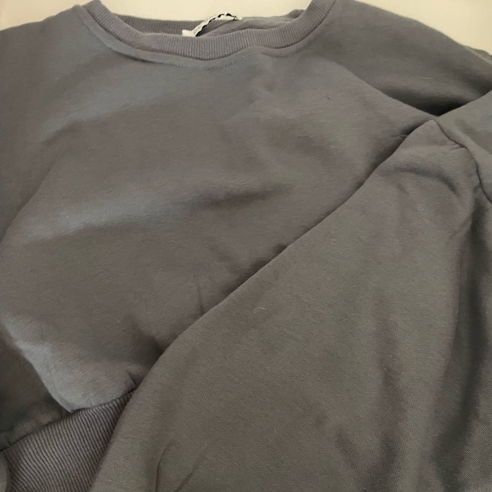 De Base Blue Cropped Crewneck Sweater Size XS